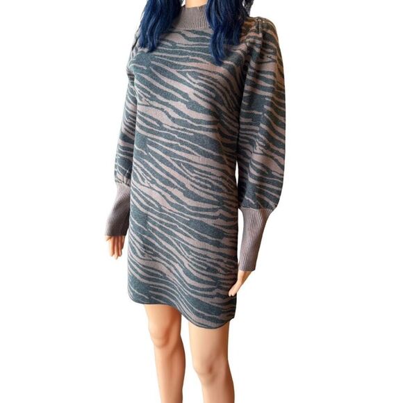 NWT Heartloom Brown Black Lari Animal Print Sweater Dress - Picture 4 of 7